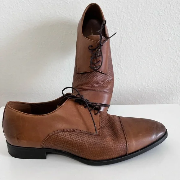 Zara Shoes Zara Man Brown Leather Oxford Lace Dress Shoes